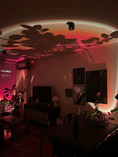 1 Lampara Sunset + 1 Proyector de galaxia Nave con parlante