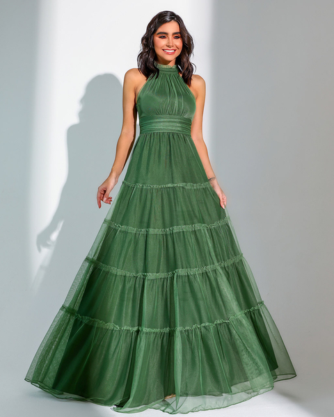 vestido liz verde oliva