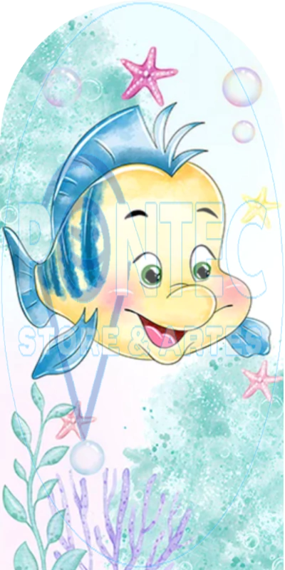 Painel vertical Linguado Ariel aquarela - comprar online