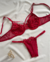 Conjunto Zendaya com cinta-liga Vermelho - Margarida Azul Lingerie