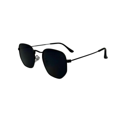 Óculos de Sol Hexagonal Preto na internet