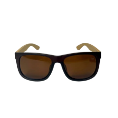 Óculos Solar Justin Marrom com Haste de Madeira