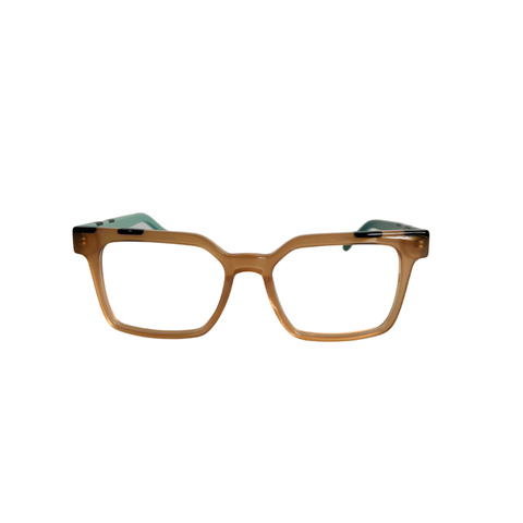 Óculos de Grau Acetato Chapa Nude com Verde