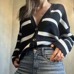 CARDIGAN BURDEOS negro c/crudo en internet