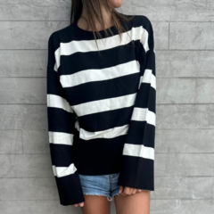 SWEATER GRANADA (negro/natural) - Oporto Style