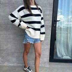 SWEATER GRANADA (natural/negro) - Oporto Style