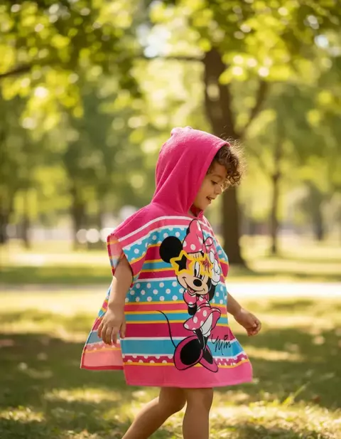 Poncho Bata 100% Algodon Infantil Minnie -026-