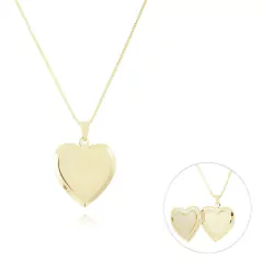 RELICÁRIO PARA DUAS FOTOS CORAÇÃO LISO - comprar online