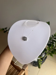 Colar Nylon Transparente Dourado 35cm