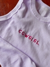 REGATA BÁSICA BRANCA BORDADO COWGIRL