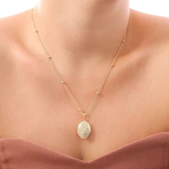 RELICÁRIO PARA DUAS FOTOS OVAL