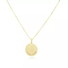 Colar Medalha com Inicial e Data Personalizada - comprar online