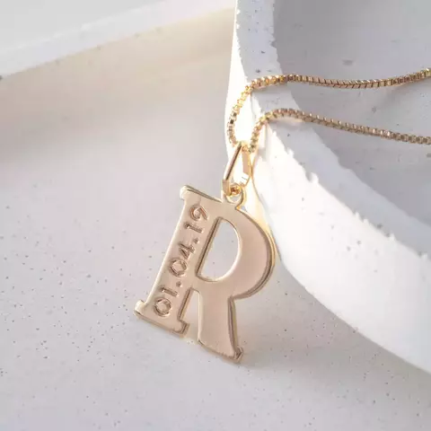 Colar Pingente Inicial Personalizado