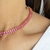 Choker Riviera Baguete Pedras Rosa - comprar online