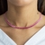 Choker Riviera Baguete Pedras Rosa