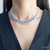 Choker Elizabeth Inspiração Swarovski Pedra Navete Azul Bic Cravejados Com Zircônias