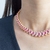 Choker Elizabeth Inspiração Swarovski Pedra Navete Fúcsia Cravejados Com Zircônias na internet