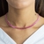 Choker Riviera Baguete Pedras Rosa - Jonata Acessórios