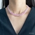 Choker Elizabeth Inspiração Swarovski Pedra Navete Fúcsia Cravejados Com Zircônias