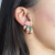 Trio de Brincos Argolas Grandes Cravejadas com Zircônias Multicores