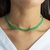 Choker Riviera Baguete Pedras Verde Esmeralda