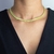 Choker Riviera Baguete Pedras Verde Lima