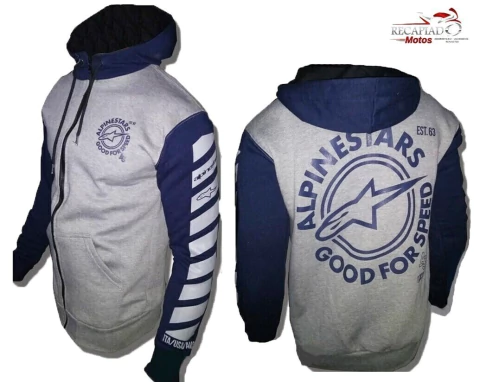 CAMPERAS ALGODON ALPINESTARS COMBINADAS GRIS / AZUL