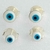Dupla de Brincos Olho Grego Redondo Azul Claro Banhado a Prata - comprar online