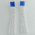 Brinco Carré 10x10 Blue Sapphire com Franja - Banhado a Prata - loja online