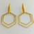 Brinco Hexagonal - Banhado a Ouro 18K