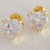 Brinco com Coração 10mm Cristal - Banhado a Ouro 18k