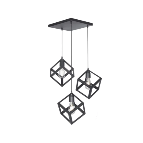 Colgante Ferrolux Decorativo Cubo 3 Luces - comprar online