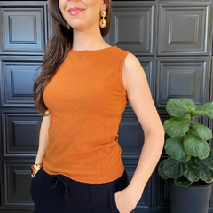 Blusa Canelada - caramelo