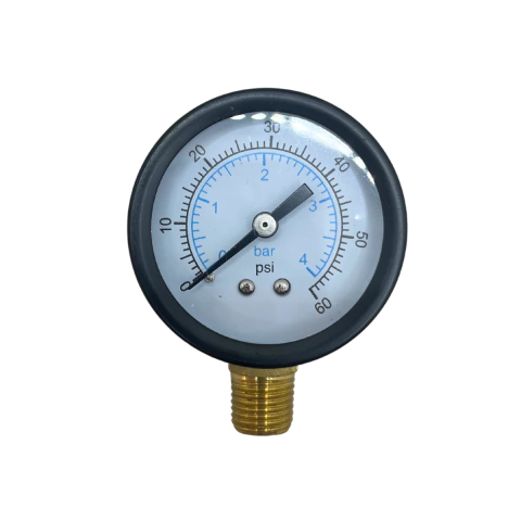 Manômetro Rosca Vertical 1/4 Escala 4 Bar 60 Psi Caixa 50mm
