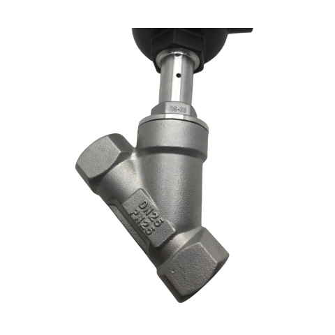 Válvula Angular Aço Inox 2/2 Vias Simples Ação Rosca 1 Pol Bsp