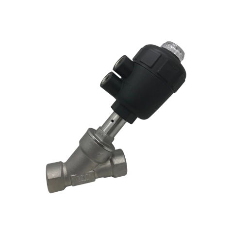 Válvula Angular Aço Inox 2/2 Vias Simples Ação Rosca 3/4 Bsp