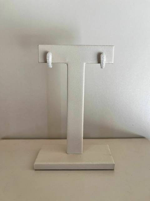 Brinco argola click cravejado prata 925