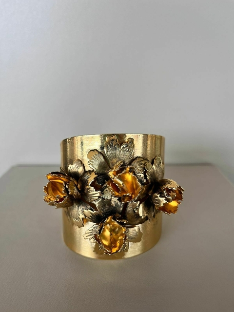 Pulseira flor textura Rosana Bernardes