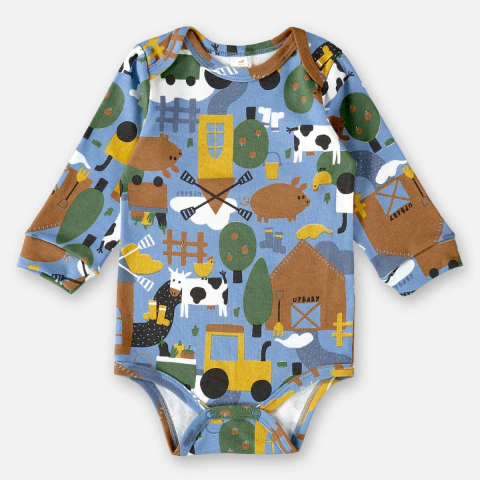 Body ML fazendinha azul Up Baby