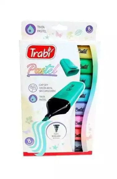 resaltadores trabi pastel x8