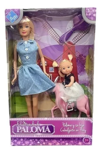 paloma y su hija cabalgata en pony