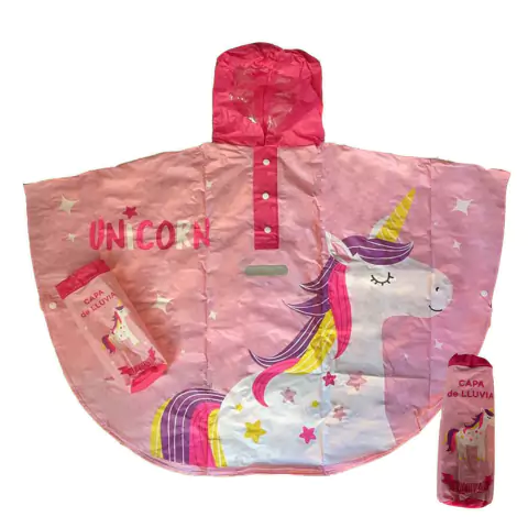 capa de lluvia colours unicornio