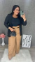 Calça Alfaiataria Kelly Com Cinto Pantalona - loja online