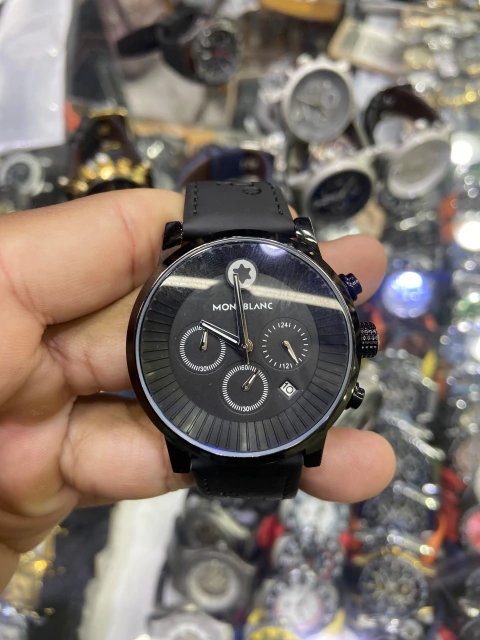 MONTBLANC 43 MM PULSEIRA DE COURO A PROVA D AGUA - comprar online