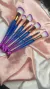 Kit 7 pincel rabo de sereia degrade azul - Bella Make