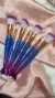 Kit 7 pincel rabo de sereia degrade azul - loja online