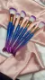 Imagem do Kit 7 pincel rabo de sereia degrade azul