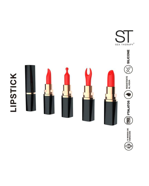 Estimulador de clitoris con cabezales intercambiables LIPSTICK