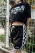 Shorts Tactel Time Bomb (Vintage - preto e quadriculado)