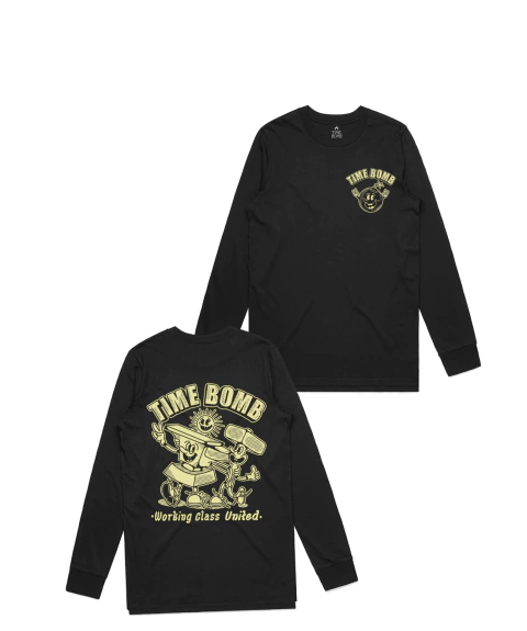 Camiseta Manga Longa Time Bomb (Working Class United - preto)